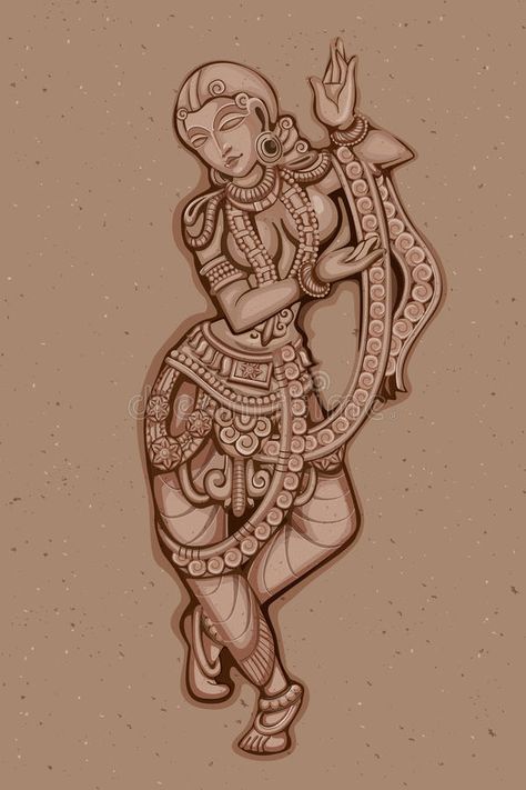 Stone Illustration, Female Sculpture, Canvas Art Painting Abstract, Ancient Indian Art, Buddhist Art Drawing, Ancient Drawings, Vintage Statue, Kerala Mural Painting, Kalamkari Painting