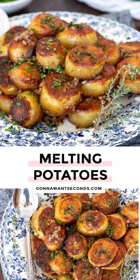 Melting Potatoes Multi Colored Potato Recipes, Melted Potatoes Recipe, Butter Potato Recipes, Italian Potatoes Recipes, Fresh Potato Recipes, Melting Potatoes Recipes, Potato Receipts, Melted Potatoes, Melt In Your Mouth Potatoes