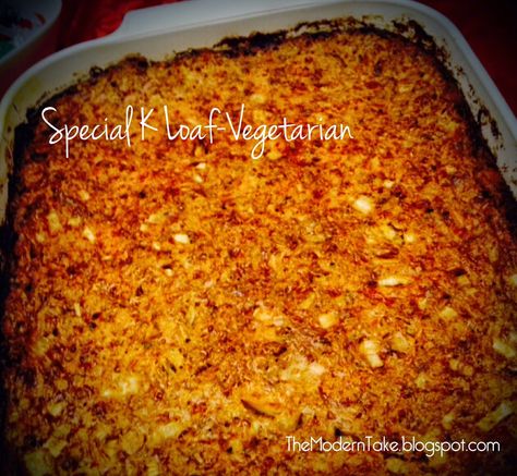 Special K Loaf Recipe, Sda Recipes, Special K Loaf, Cottage Cheese Loaf, Vegetarian Loaf, Adventist Recipes, Veggie Loaf, Vegetarian Meatloaf, Cheese Loaf