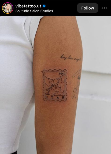 Postage Stamp Tattoo, Simple Arm Tattoos, Stamp Tattoo, Baby Tattoos, Sister Tattoos, Back Tattoos, Piercing Tattoo, Tattoo Inspo, Postage Stamp