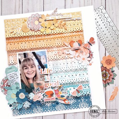 Use the new Boho Lace Border Metal Die to create an easy background with impact! @kirei65 cut seven strips with this pretty die, in coordinating patterned papers from the August Main Kit then added some stitching detail to each one before layering them up on white cardstock in colour order. Love the tone on tone embellishment clusters that draw the eye to the photo! To see how it came together pop on over to the Hip Kit Club YouTube channel… link in bio. #august2024hipkits #hkcexclusives #hi... Embellishment Clusters, Easy Background, Scrapbook Pictures, Hip Kit Club, Memory Keepers, Tone On Tone, Boho Lace, Lace Border, Layout Inspiration