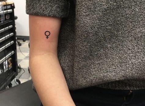 Women Sign Tattoo, Female Gender Sign Tattoo, Female Tattoo Symbol, Femist Tattoos, Female Sign Tattoo Symbols, Female Symbol Tattoo, Female Gender Sign, Tattoos 2023, Venus Tattoo