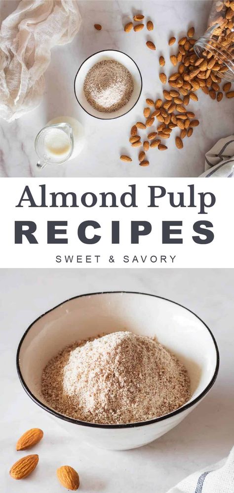 Sugar Free Healthy Snacks, Making Almond Milk, Almond Pulp Recipes, Pulp Recipes, Leftover Milk, Recipes Chili, Homemade Nut Milk, Pulp Recipe, Make Almond Milk