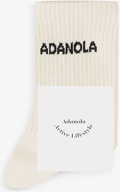 Adanola Womens Cream Logo-print ribbed cotton-blend socks 1 Size Wishlist 2024, Leonie Hanne, Active Lifestyle, Logo Print, Cotton Blend, Socks, Cream, ? Logo