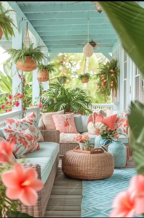 Sunroom Decorating, Boho Patio, Sunrooms, The Porch, Balcony Decor, Dream House Decor, Outdoor Rooms, Backyard Decor, Beach House Decor