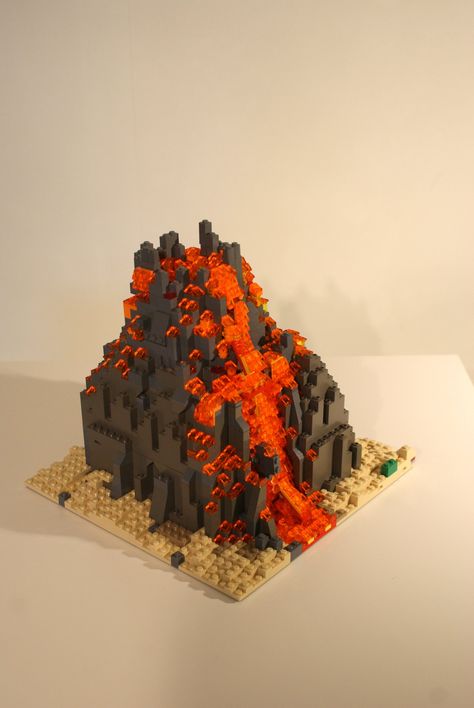 Lego Pirates MOC • Lego Volcano | Volcan Lego | Hannibal Joost | Flickr Lego Volcano, Lego Fish Tank, Lego Fish, Lego Zoo, Volcano Model, Volcano Project, Volcano Projects, Lego City Train, Kids Science Experiments