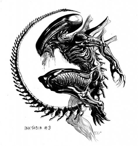 Aliens Tattoo Design, Xenomorph Tattoo Design, Predator Tattoo Design, Kaiju Tattoo, Xenomorph Drawing, Alien Tattoo Xenomorph, Alien Tattoo Design, Xenomorph Art, Xenomorph Tattoo