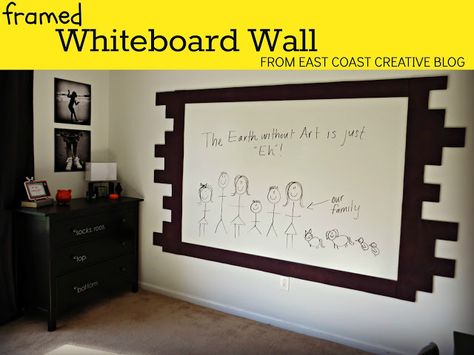 East Coast Creative: How to Paint a Whiteboard Wall Whiteboard Paint, Whiteboard Wall, Colorful Bedroom, Painted Boards, Chalkboard Paint, Creative Blog, Accent Walls, Mosaic Wall, Bedroom Colors