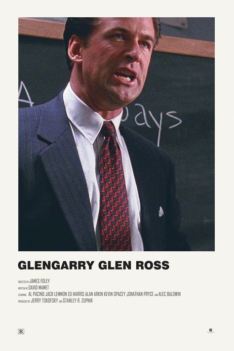 Glengarry Glen Ross (1992) Glengarry Glen Ross, Alternative Posters, Salty Popcorn, Polaroid Posters, Movie Wall, Film Posters Minimalist, Film Poster Design, Minimalist Posters, Movie Poster Wall