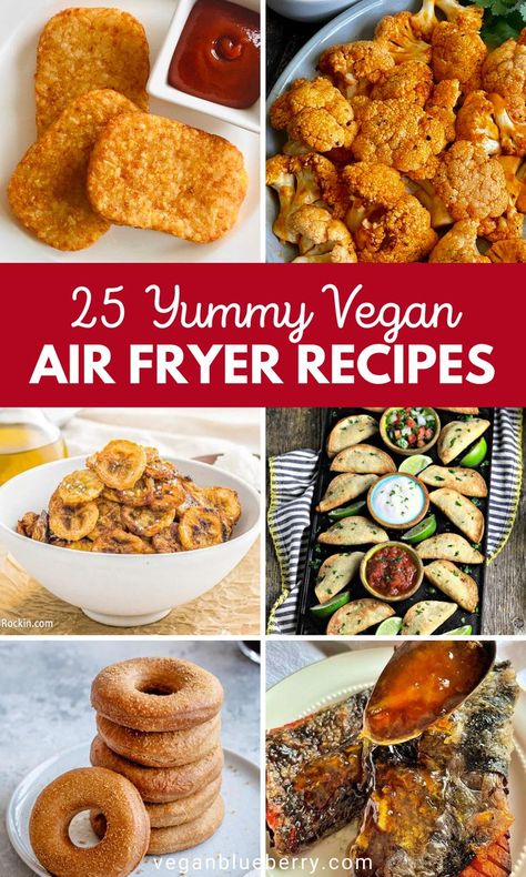 Vegan air fryer recipes. Vegan Air Fryer Recipes, Vegan Air Fryer, Air Fryer Recipes Low Carb, Air Fryer Recipes Breakfast, Meals Without Meat, Air Fryer Recipes Vegetarian, Plant Based Recipes Breakfast, Healthy Vegan Dinner, Dinner Snacks