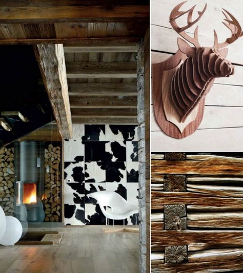 idées de décoration de style chalet de montagne rustique à touches modernes Chalet Chic, London Country, Chalet Interior, Mountain Home, Antonio Mora Artwork, Loft, Hotel, Art