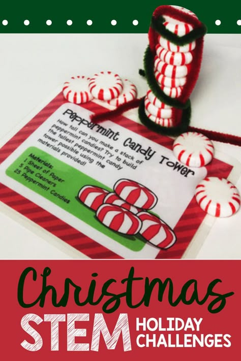 Holiday Stem Activities, Stem Task Cards, Christmas Stem Activities, Holiday Stem, Elementary Stem Activities, Christmas Science, Activities Elementary, Stem Elementary, Christmas Stem