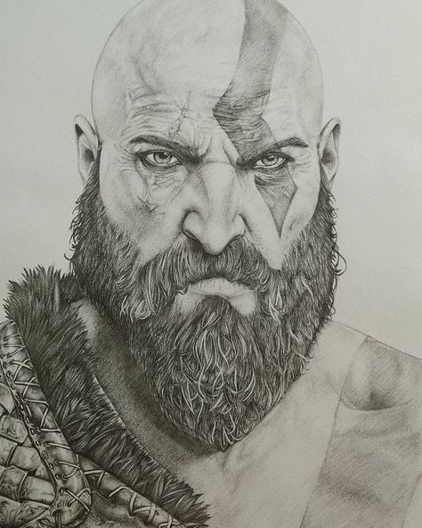 My #kratos is ready! Can't wait to play the upcoming #godofwar @santamonicastudio  #illustration #art #creative #instaart #pencildrawings #drawing #ps4 Kratos Drawing, Marvel Art Drawings, Drawing Superheroes, Creation Art, Marvel Drawings, Detailed Paintings, Animation Art Sketches, Cool Pencil Drawings, Art Sketches Pencil