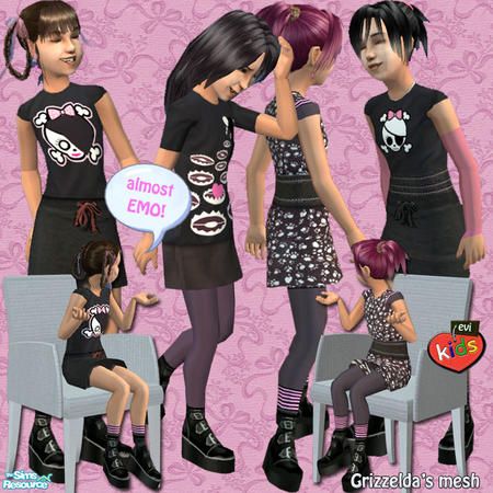 evi Almost EMO kids Emo Sims4 Cc, Sims 2 Emo Cc, Sims4 Kids Cc, Goth Kids Clothes, Emo Pics, Sims 4 Cc Goth, Grunge Kids, Sims 4 Decades Challenge, Basic Clothes