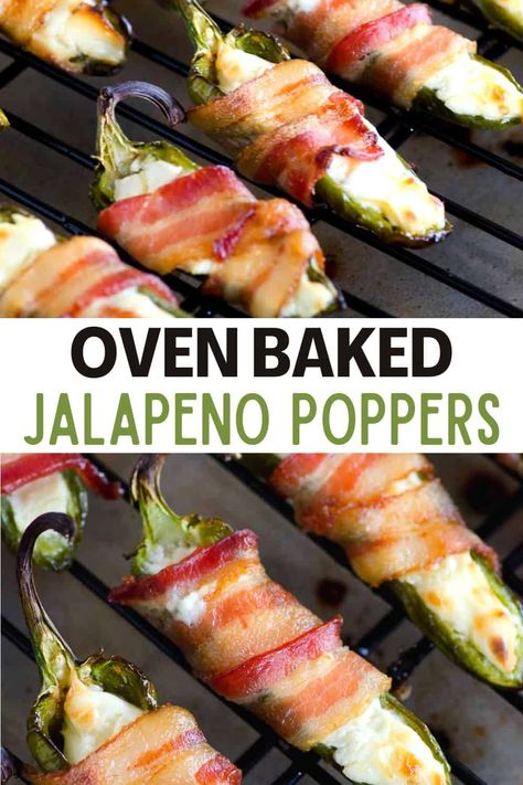 Bacon wrapped jalapeno peppers stuffed with cream cheese is the ultimate game day recipe! Stuffed Jalepeno Peppers, Baked Stuffed Jalapenos, Peppers Stuffed With Cream Cheese, Bacon Wrapped Peppers, Bacon Wrapped Stuffed Jalapenos, Cream Cheese Stuffed Jalapenos, Bacon Wrapped Recipes, Cream Cheese Stuffed Peppers, Super Bowl Menu