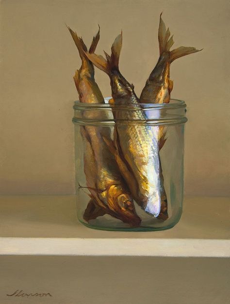 STILL LIFE | JEFFREY T. LARSON Jeffrey T Larson, Two Fish, Realistic Paintings, Paintings I Love, Hyperrealism, Painting Still Life, Still Life Art, Realistic Art, Fish Art