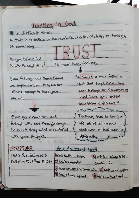 Bible Devotional Journal, Easy Bible Study, Trusting In God, Journal Bible Quotes, Motivational Bible Verses, Bible Study Topics, Comforting Bible Verses, Bible Journal Notes, Trust In God