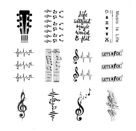 Amazon.com : SanerLian Guitar Music Temporary Tattoo Sticker Watercolor Waterproof Adult Men Women Arm Shoulder Back Neck Body Art 10.5X6cm Set of 12 (color3) : Beauty & Personal Care Music Tattoo, Guitar Music, Temporary Tattoo Stickers, Guitar Neck, Tattoo Sticker, Back Neck, Tattoo Stickers, Neck Tattoo, Temporary Tattoo