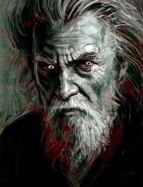 Evil Old Lady Character Design, Old Vampire, Evil Old Man Character Design, Crazy Old Man Character Design, Old Werewolf, Dnd Old Man, Old Man Dnd, Old Vampire Art, Creepy Old Man