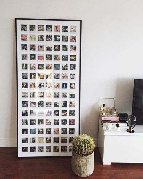 DIY Instax Polaroid Framed Collage Instax Ideas, Big Beautiful Houses, Polaroid Display, Instax Polaroid, Juniper Home, Polaroid Wall, Decoration Photo, Gallery Wall Decor, Polaroid Pictures