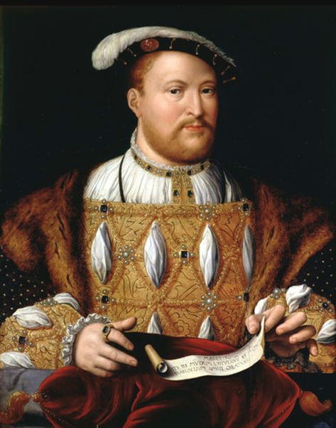 KING HENRY VIII c. 1535 PAINTED WHILE SITTING FOR JAOS VAN CLEVE / BURGHLEY HOUSE COLLECTION - THIS IS WHAT HENRY VIII LOOKED LIKE WHEN HE LOVED ANNE BOLEYN Robert Campin, The Tudor Family, Tudor Monarchs, Tudor Dynasty, Tudor Era, Catherine Of Aragon, King Henry Viii, Tudor History, The Royal Collection