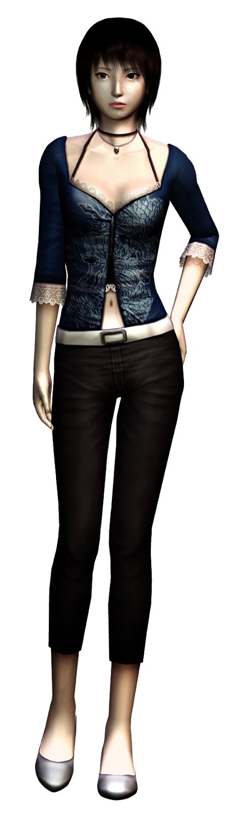 Rei Kurosawa Fatal Frame, Fatal Frame Rei, Female Horror Protagonist Outfits, Fatal Frame Clothes, Fatal Frame Fashion, Fatal Frame Inspired Outfits, Horror Game Fashion, Horror Game Female Protagonist Fashion, Female Horror Game Protagonist Outfits