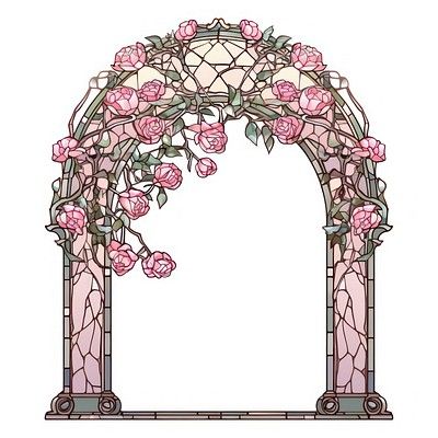 Arch art nouveau Botanical white | Free Photo Illustration - rawpixel Background Architecture, Art Nouveau Botanical, Art Nouveau Floral Pattern, Murmuration Art, Art Nouveau Frame, Arch Art, Flower Mosaic, Frame Flower, Flower Arch