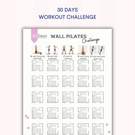 21 Day Wall Pilates Challenge, 21 Day Wall Pilates Workout Free, Wall Pilates Chart, 30 Day Wall Pilates Challenge Free, 30 Day Wall Pilates Challenge, 28 Day Wall Pilates Challenge Free Chart, Wall Pilates Challenge 30 Day, Wall Pilates Workout For Beginners, Wall Pilates Exercises