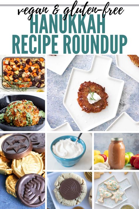 Vegan Latkes, Hanukkah Food, Plant Based Recipes Easy, Vegan Gluten Free Recipes, Healthy Gluten Free Recipes, Jewish Recipes, Festival Of Lights, Recipe Roundup, Peanut Free