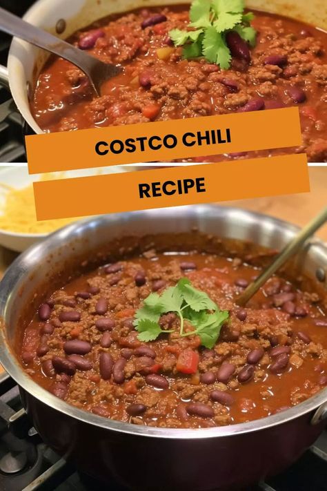 Costco Chili Recipe – Hungarian Chef Costco Chili Copycat Recipe, Costco Chili Recipe, Chilis Restaurant Recipes, Costco Copycat, Beef Chili Recipe, Costco Meals, Hearty Chili, Chilli Recipes, Beef Chili