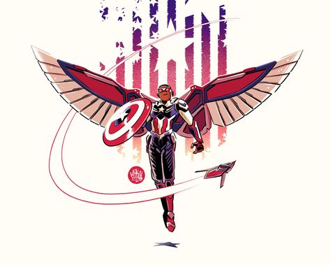 Drawing Captain America, Sam Wilson Captain America, Falcon Marvel, Captain America Art, Marvel Character Design, Sam Wilson, Marvel Characters Art, Like Drawing, Marvel Fan Art