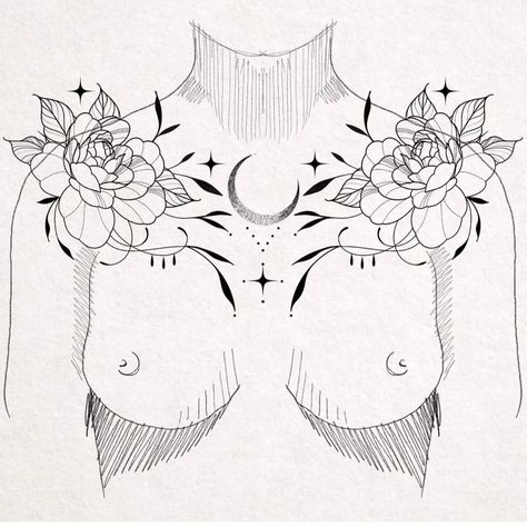 Chest Tattoo Designs Female, Chest Tattoo Female Upper, Anime Mermaid, Chest Tattoos For Women, Chest Piece Tattoos, Mythology Tattoos, Cute Tiny Tattoos, Pretty Tattoos For Women, Collar Bone Tattoo