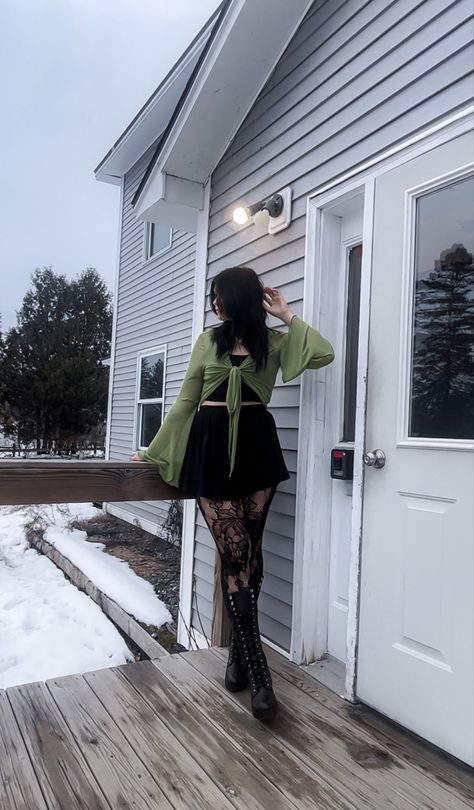 Whimsigoth Aesthetic Dark Fashion Ootd Midsize Outfit Inspo Thick Thigh Goth Outfits, Outfit Ideas Whimsigoth, Mid Size Fashion Alternative, Alternative Holiday Outfits, Cute Outfits Hot Weather, Alternative Summer Outfits Midsize, Alt Cardigan Outfit, Midsize Alt Outfits, Outfit Inspo Alternative