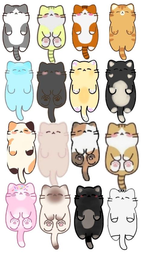 Katt Grejer, Kawaii Cat Drawing, Chat Kawaii, Paper Duck, Chibi Cat, Cute Easy Doodles, Paper Dolls Diy, Cat Doodle, Paper Doll Template