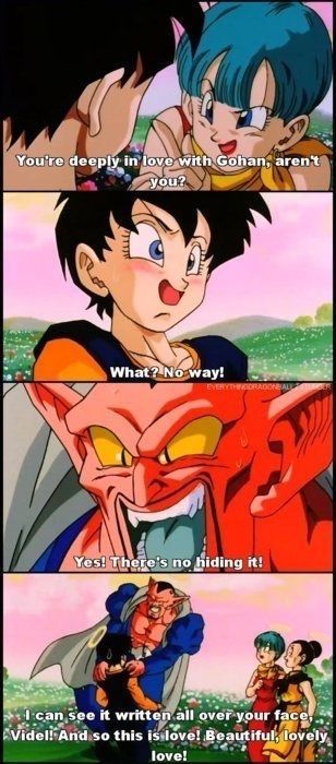 Gohan X Videl, Gohan Videl, Dragon Ball Funny, Dbz Funny, Dbz Memes, Otaku Issues, Funny Dragon, Ball Image, Dragon Ball Painting