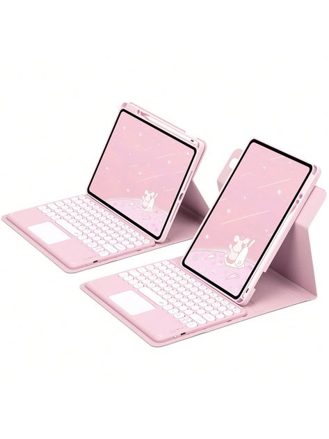 Pink  Collar  TPU  Keyboard With Touchpad Embellished   Computer & Office Apple Keyboard, Keyboard With Touchpad, Computer Office, Pink Cases, Keyboard Case, Pink Collar, Pink Collars, Room Tour, 6th Grade