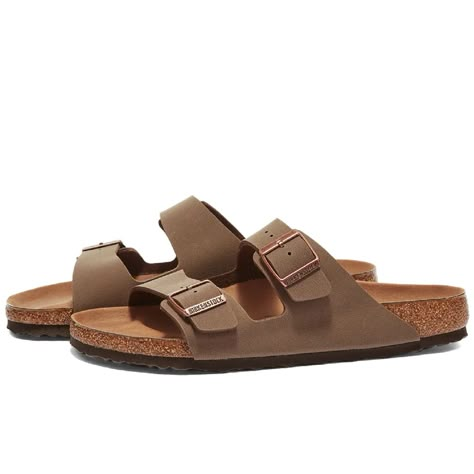 These Earthy Brown Sandals Retain The Buckled Two-Strap Shape Of Birkenstock’s Signature Arizona Sandals, But This Time They Boast An Entirely Vegan Construction. Made From Durable, Skin-Friendly Birko-Flor, They Sit Atop Contoured Cork Footbeds And Tonal Eva Rubber Soles For A Comfy And Stylish Finish. Birko-Flor Uppers Vegan Construction Microfibre Lining Contoured Cork-Latex Footbed Eva Sole Unit Made In Germany Brikenstoke Sandal, Burkin Stocks, Berken Stocks Shoes, Berkinstock Sandals Outfit, Earthy Sandals, Birkin Stocks, Burken Stocks Shoes, Brown Birkenstock Outfit, Birkin Stocks Sandals