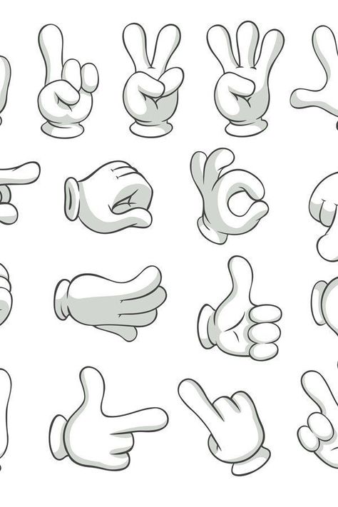 Hands Pointing At You, Cartoon Glove Hands Reference, Gloved Hands Drawing, Rubber Hose Cartoon, Cartoon Gloves, Cartoon Hands, Alphabet Graffiti, Cartoon Body, Cartoon Style Drawing