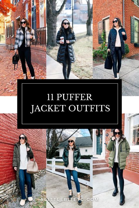 Elevate your winter style with these 11 puffer jacket outfits! From cozy casual looks to chic and stylish ensembles, discover how to stay warm without sacrificing fashion. Whether you're braving the city streets or hitting the slopes, these puffer coat styles have you covered. #WinterFashion #PufferJacket #ColdWeatherStyle Casual Winter Outfits Puffer Jacket, Beanie And Puffer Jacket Outfits, Womens Puffer Jacket Outfit, Cold Weather Outfits Puffer Jacket, Casual Puffer Jacket Outfit, Winter Puffer Coat Outfits, Leggings And Puffer Jacket Outfit, Winter Outerwear Outfits, Women’s Puffer Jacket