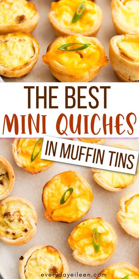 Quiche Make Ahead, Easy Mini Egg Quiches, Mini Veggie Quiches In Muffin Tin, Miniature Breakfast Quiche, Mini Egg Quiche Crustless, Quiche Pastry Cups, Mini Kiesh Recipes, Mini Cheese Quiche, Muffin Size Quiche