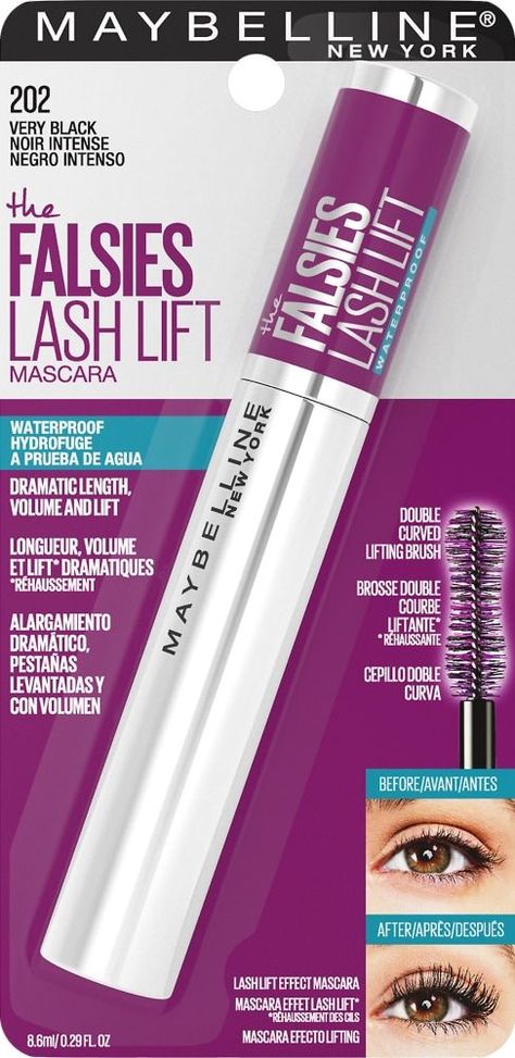 #Falsies_Lash_Lift_Mascara #Lash_Lift_Mascara #Maybelline_Falsies #Maybelline_Mascara Falsies Lash Lift Mascara, Lash Lift Mascara, Mascara Eyes, Maybelline Falsies, Maybelline Mascara, Blackest Black, Black Lashes, Mascara Waterproof, Lengthening Mascara