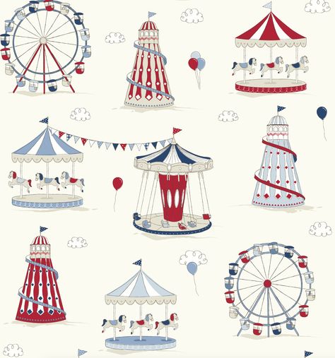 Ride Drawing, Baby Animal Drawings, Cute Clown, Childrens Fabric, Fun Fair, Tapestry Fabric, Packing Design, Flower Prints Art, Painting Wallpaper