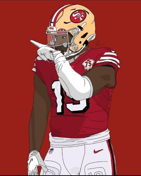 Greatness Tattoo, Nfl Cartoon, Bang Bang Niner Gang, Sports Artwork, Deebo Samuel, Nfl Art, Don Mattingly, Nfl Football Art, Nfl Football 49ers