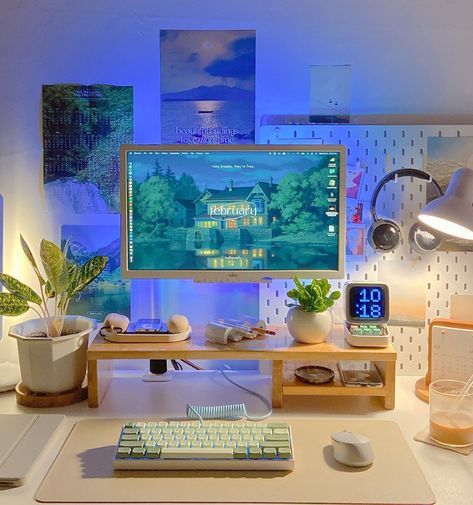 Content Creator Office, 2024 Manifestations, Work Setup, Ikea Desk Hack, Zimmer Diy, Game Setup, Gaming Desk Setup, Outfit Office, Cozy Desk