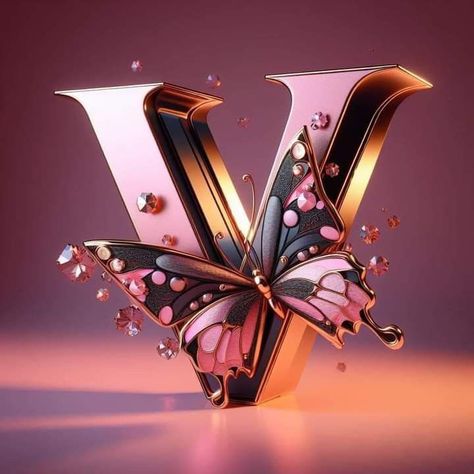 V Letter Images, Fantasy Jewelry Magic, V Logo Design, Birds Photography Nature, Flower Pattern Drawing, Letter Art Design, Android Wallpaper Art, New Photo Style, Cartoon Love Photo