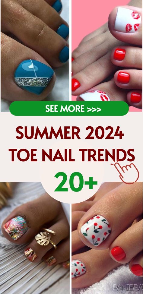 As the sunshine becomes a daily delight and our footwear shifts to the openness of sandals and flip-flops, it’s the perfect time to talk about one of summer’s Toenail Nail Art, August Toe Nails, Colorful Toe Nail Designs, Toes Designs Pedicure, Green Toe Nails Ideas, Toe Nail Designs For Summer 2024, Pedicure Nail Art Toenails, Vacation Toenails, Cute Summer Toes