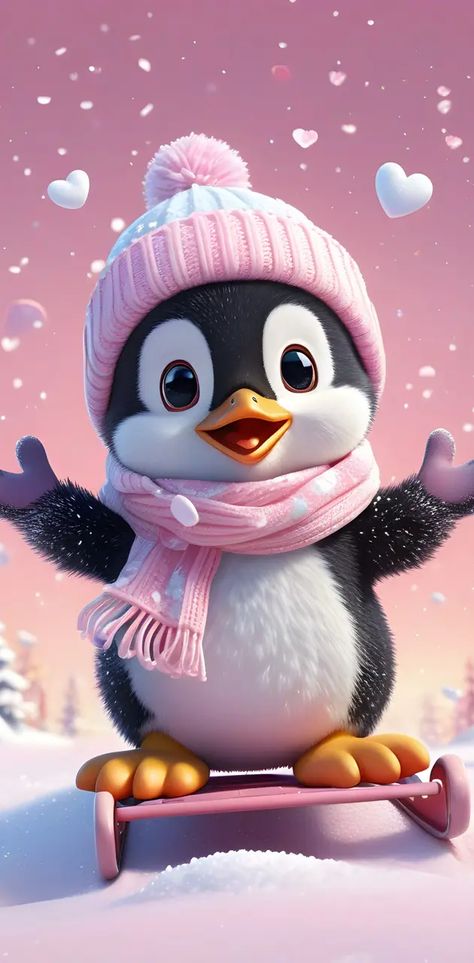 Cute Penguin Wallpaper, Panda Background, Table Wallpaper, Penguin Wallpaper, Pink Penguin, Up Pixar, Animal Wallpapers, Merry Christmas Pictures, Iphone Wallpaper Stills