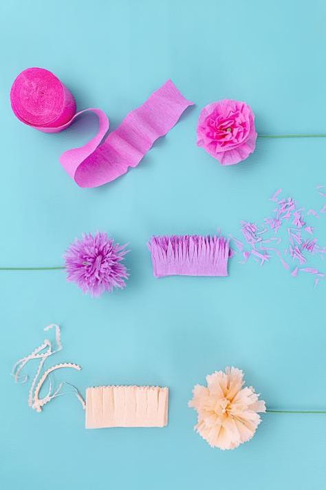 Easy DIY Paper Flowers | HGTV Streamer Flowers, Paper Flowers For Kids, Crepe Paper Flowers Diy, Paper Flowers Diy Easy, Tissue Paper Flowers Diy, Paper Flower Wreaths, Easy Paper Flowers, Paper Flower Decor, Paper Flower Crafts