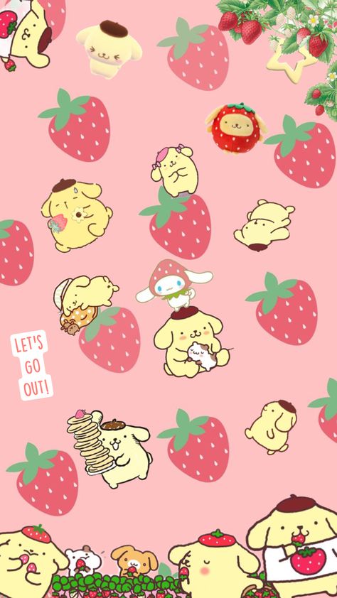 #pompompurin #wallpaper Pompompurin Strawberry, Pompompurin Wallpaper, Artsy Aesthetic, Iphone Home Screen Layout, Sanrio Wallpaper, Preppy Wallpaper, Brown Wallpaper, Wallpaper Decor, Cute Patterns Wallpaper