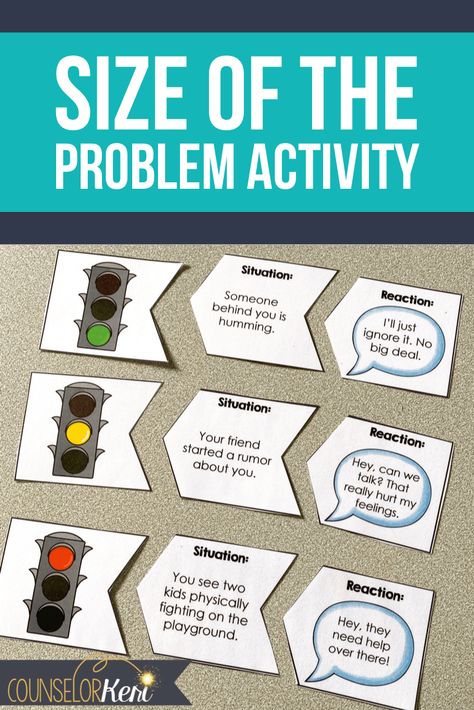 Size of the Problem Lesson: How I Teach Size of the Problem Problem Solving Activities For Middle School, Size Of The Reaction Activities, Emotional Regulation Group Activities, How Big Is The Problem Activity, Roll A Worry Strategy, Size Of A Problem, How Big Is The Problem, Aba Social Group Activities, Size Of My Problem